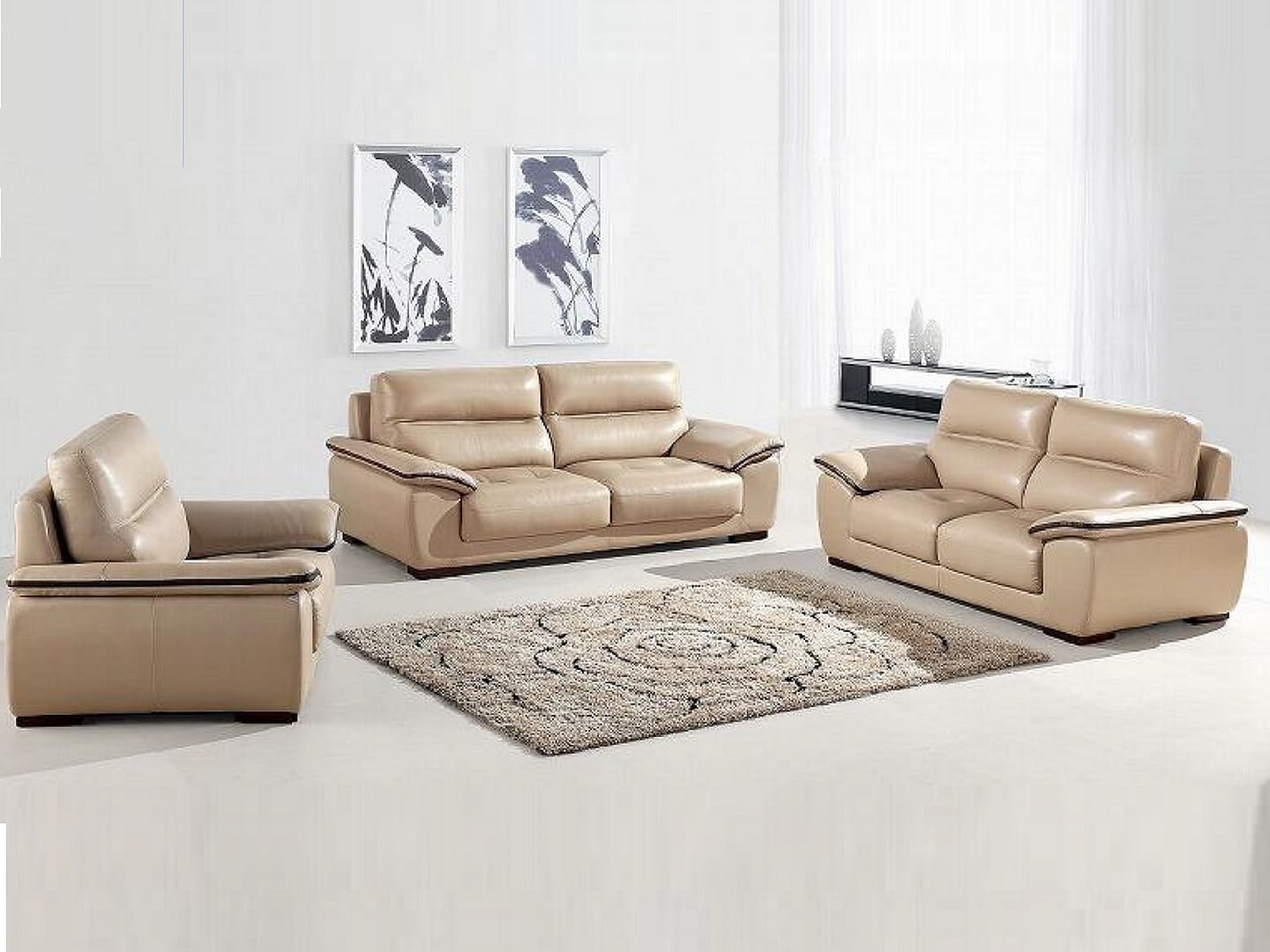 TUXEDO Leather Sofa Set