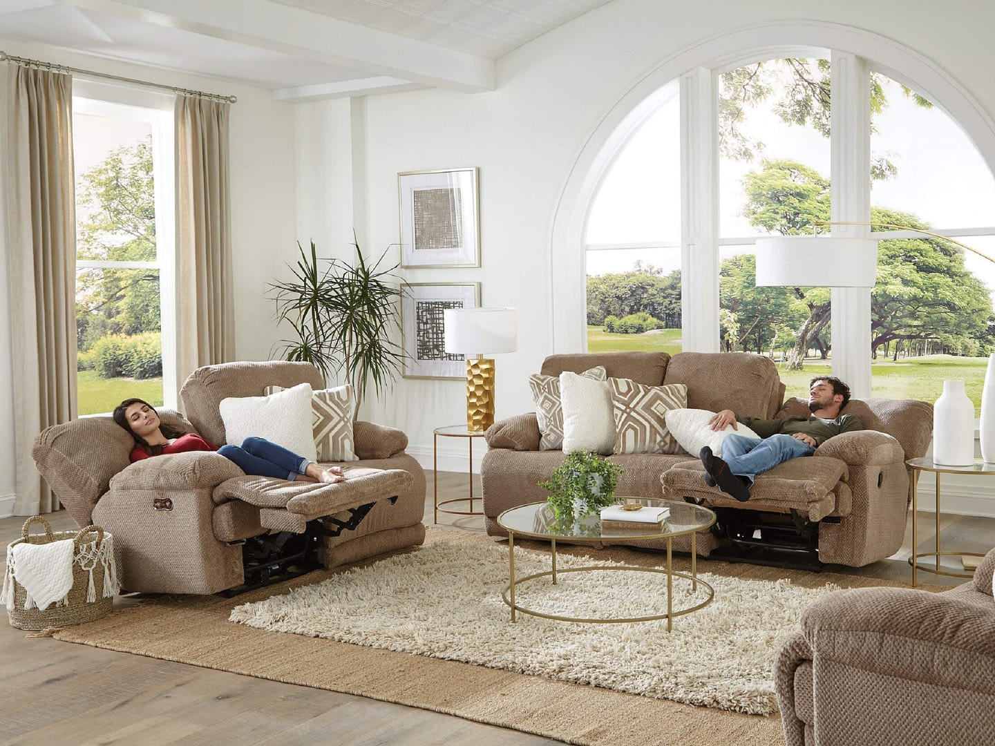 MILLY Reclining Sofa and Love-seat - Reclined