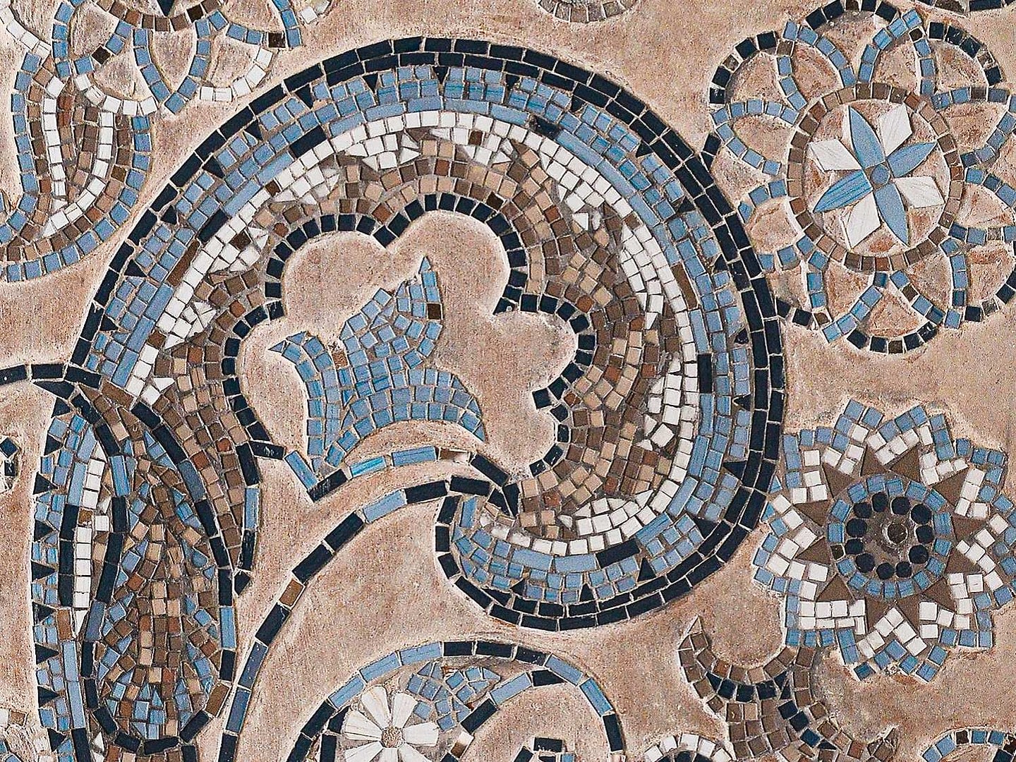 Blue Mosaic Paisley - Zoom