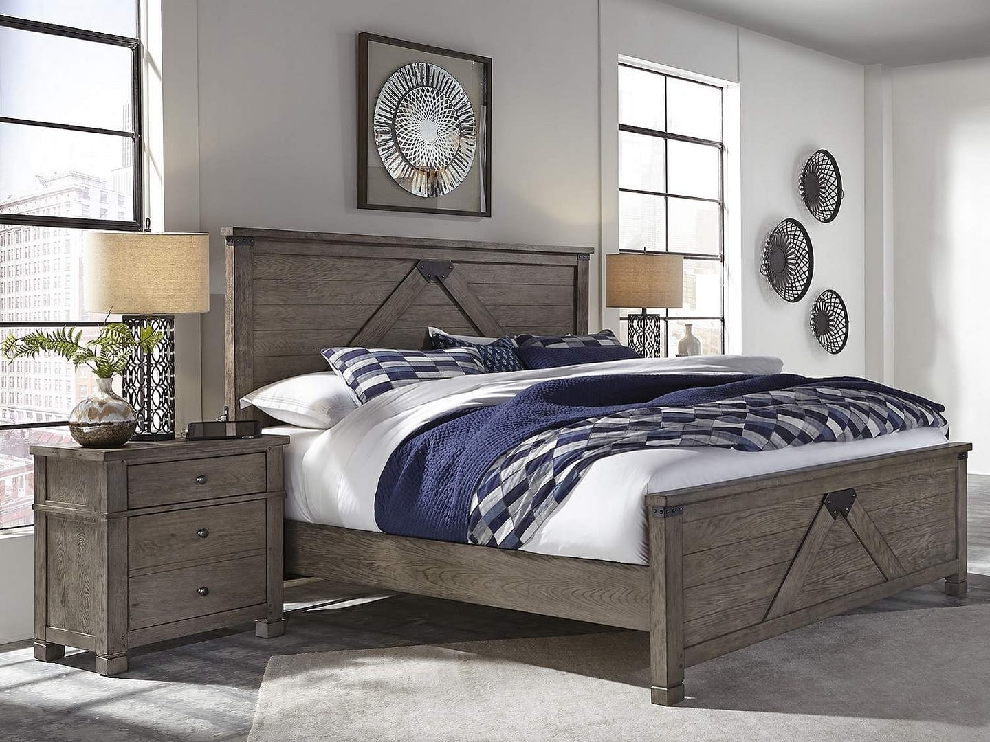 SUMTER Queen Bed & 2 Night Stands - THEMES Furniture & Homestore