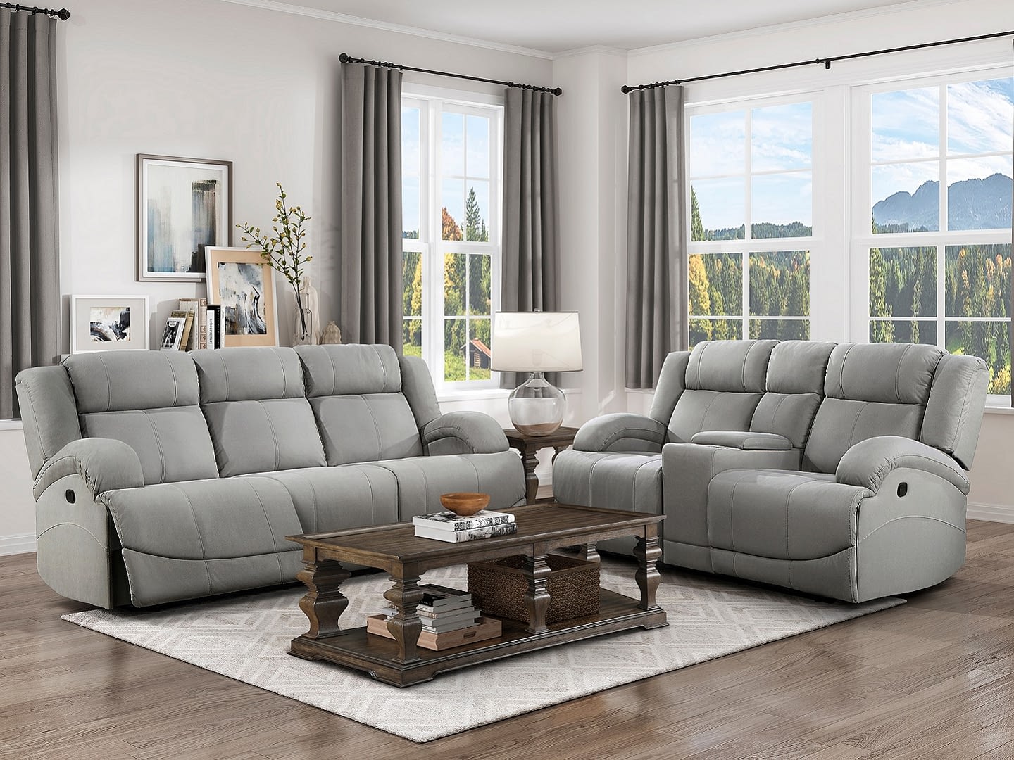 QUINCY Reclining Sofa & Loveseat with Console
