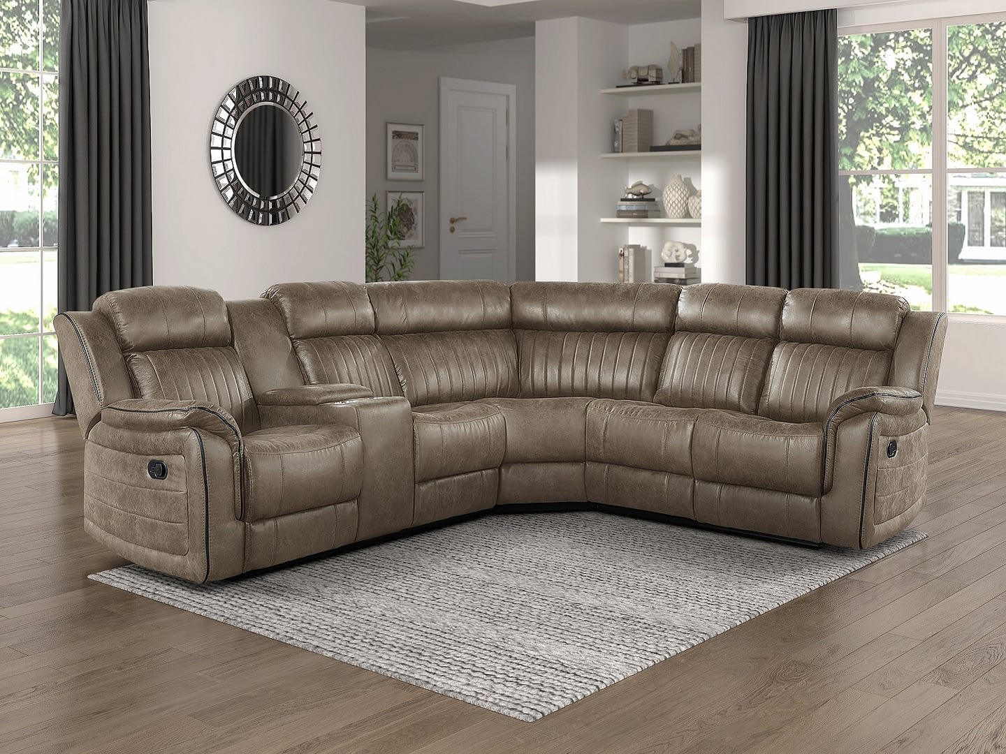 FERNLY Reclining Sectional with Console - Closed