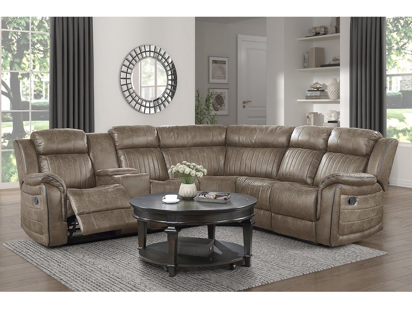 FERNLY Reclining Sectional with Console