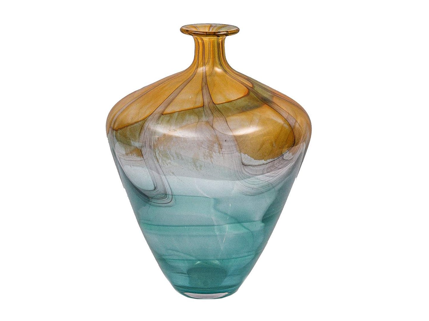 Brown Blown Glass Vase 13 in