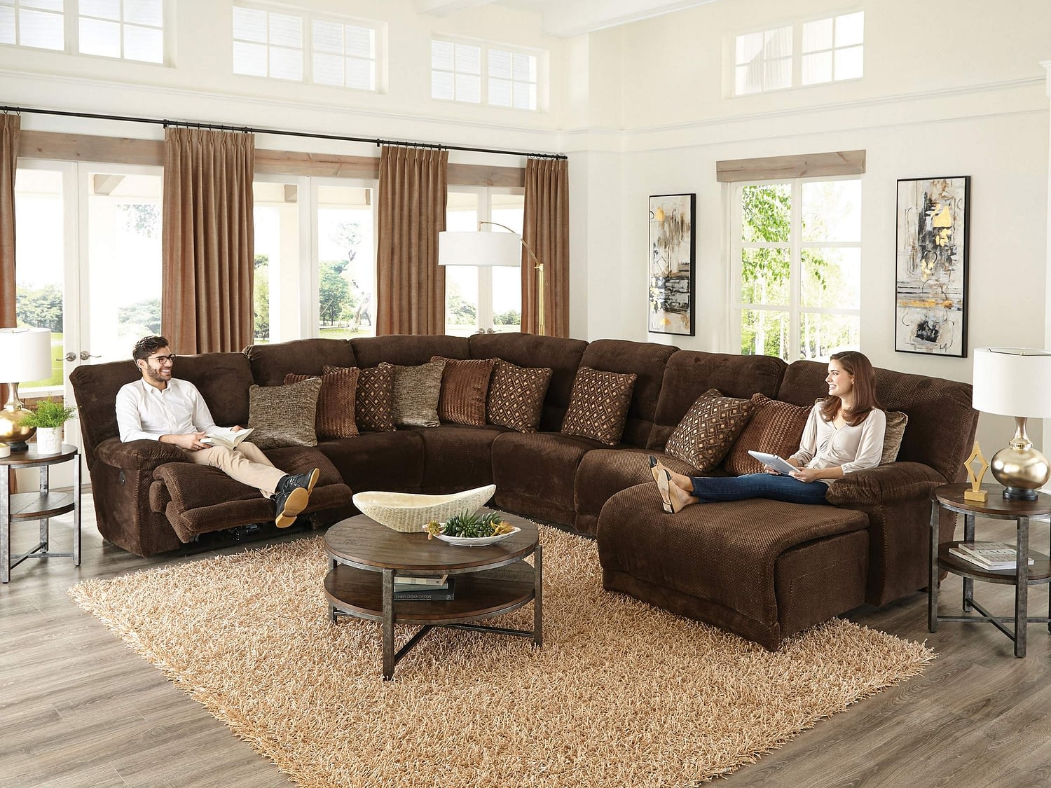 OLIVIA Reclining Sectional - Open