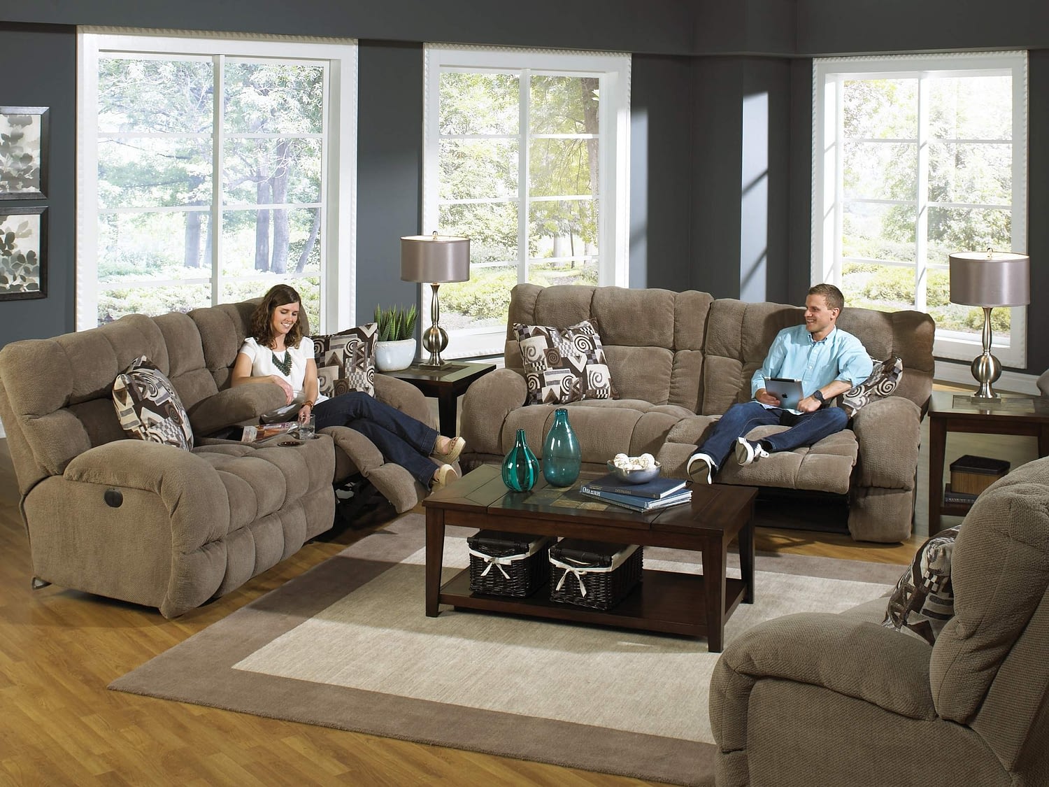PERRY Reclining Sofa & Love-seat with Console