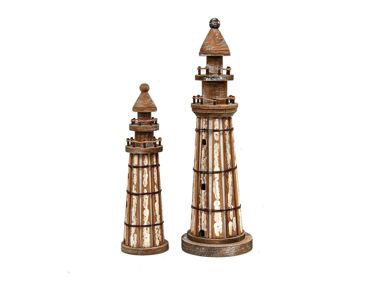 Wooden Lighthouse - Set of 2