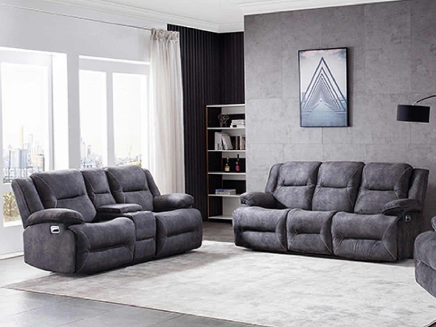 IRVING Reclining Sofa & Love-seat with Console