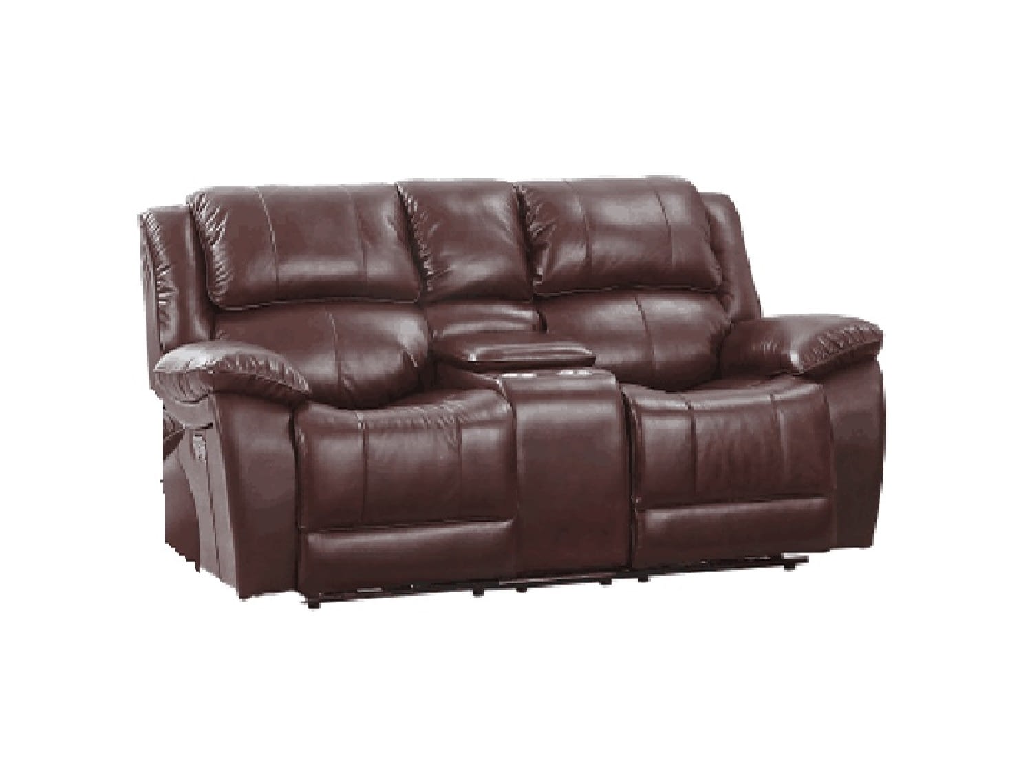 MONTCLARE Power Leather Reclining Love-seat with Console