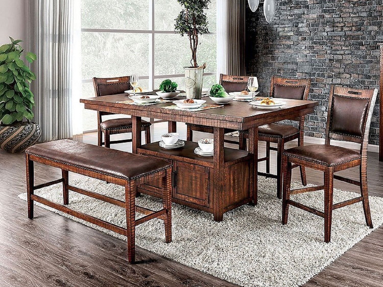 FAIRLEE 6-Seat Counter Height Dining Set