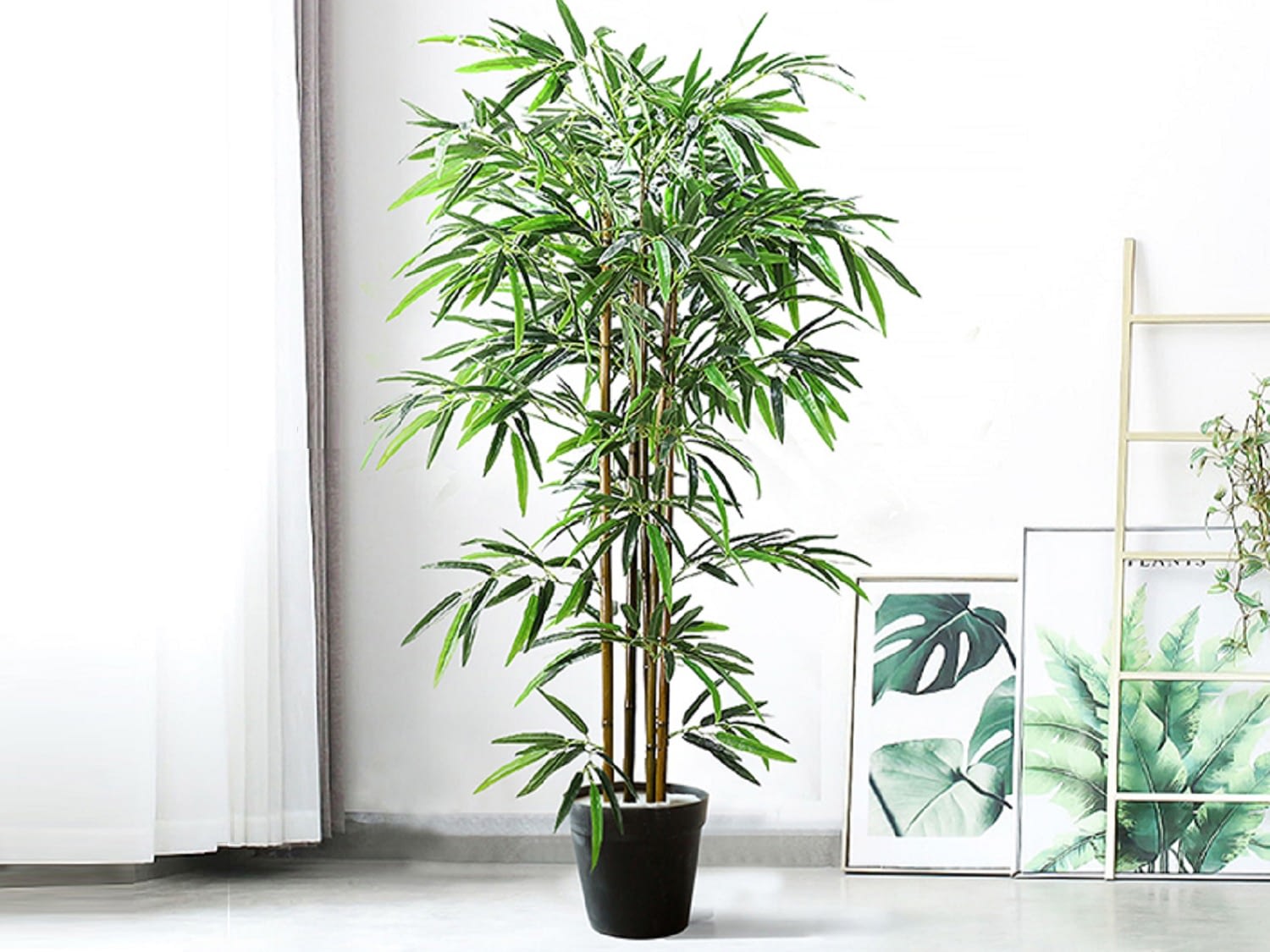 Artificial Bamboo Tree in Pot, 51 in.