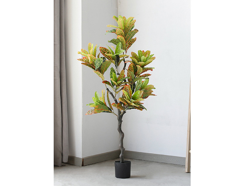 Artificial Garden Croton Tree in Pot, 47 in