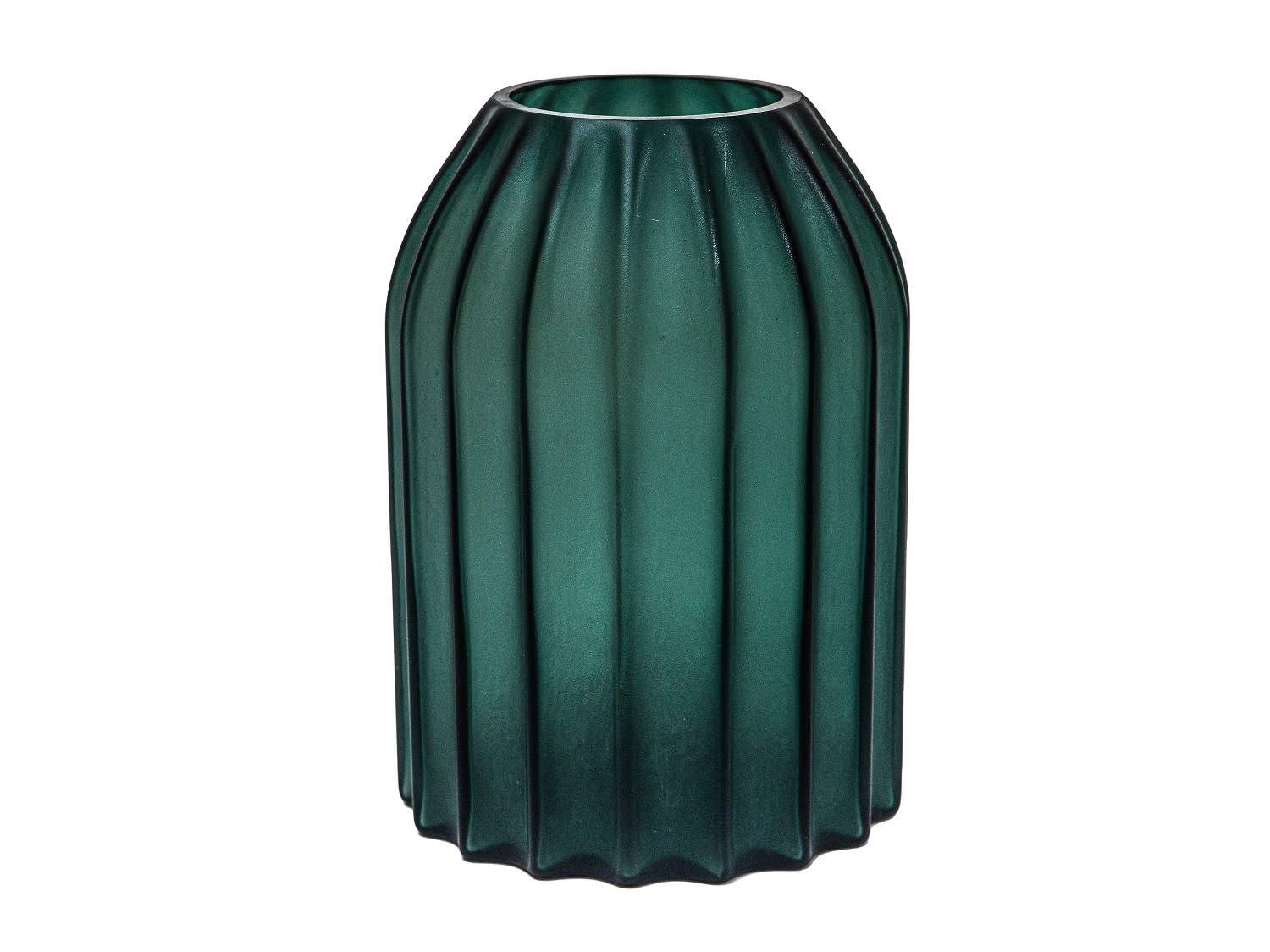 Dark Green Glass Vase 9 in.