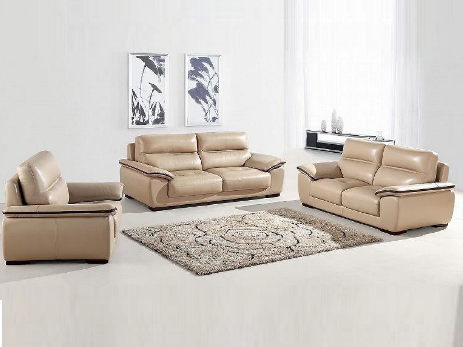 TUXEDO Leather Sofa Set