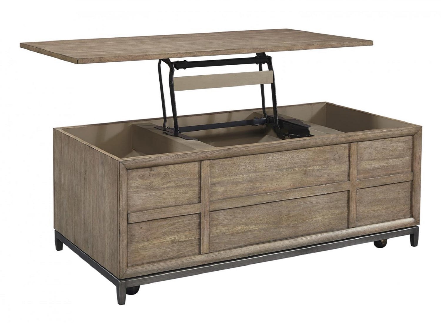 KANSAS Lift Top Coffee Table Front - Open