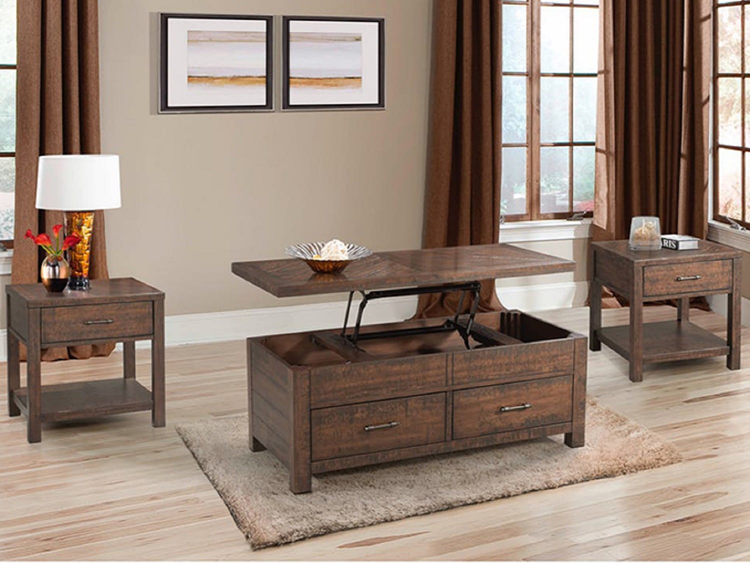 BECON Lift-Top Coffee Table Set