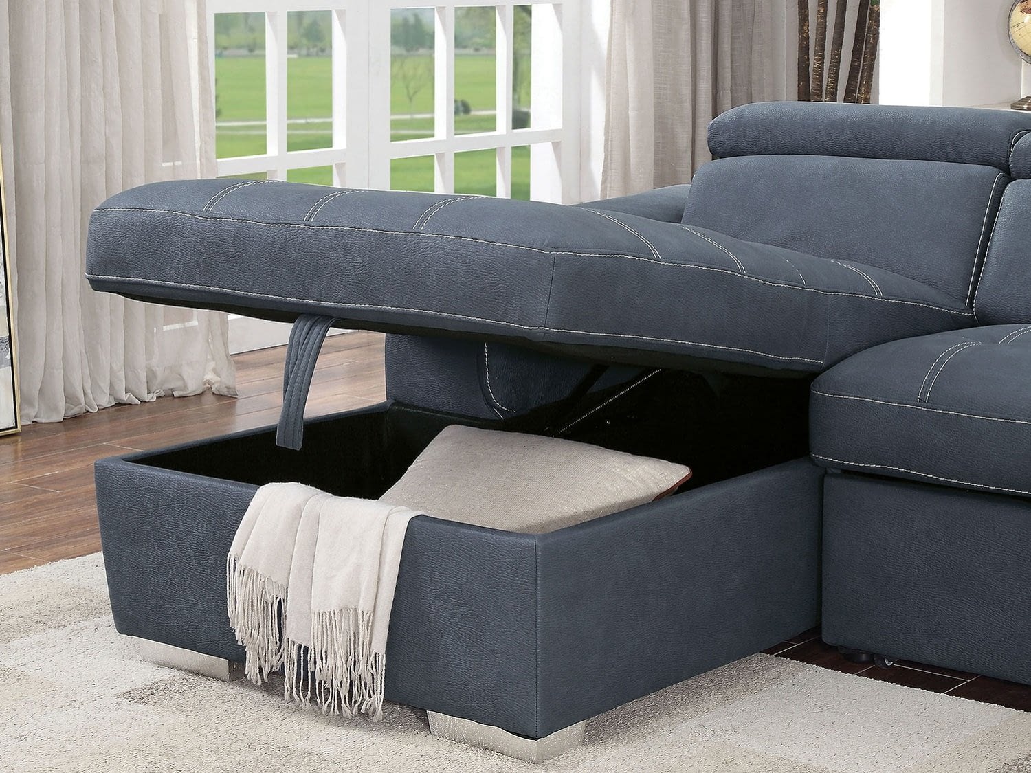 FERNCROFT Sleeper Sectional - Chaise Storage