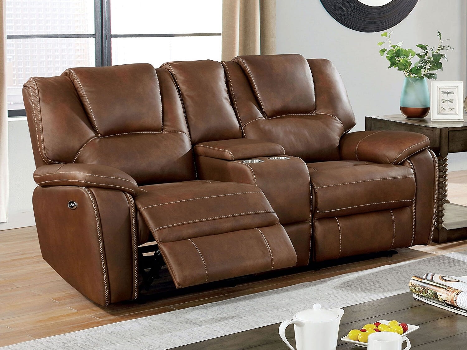 DAYTON Power Reclining Loveseat with Console
