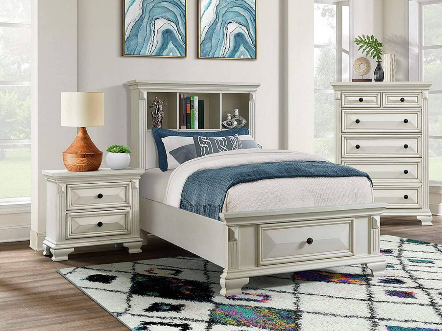 BOYDS Twin Storage Bed & Nightstand