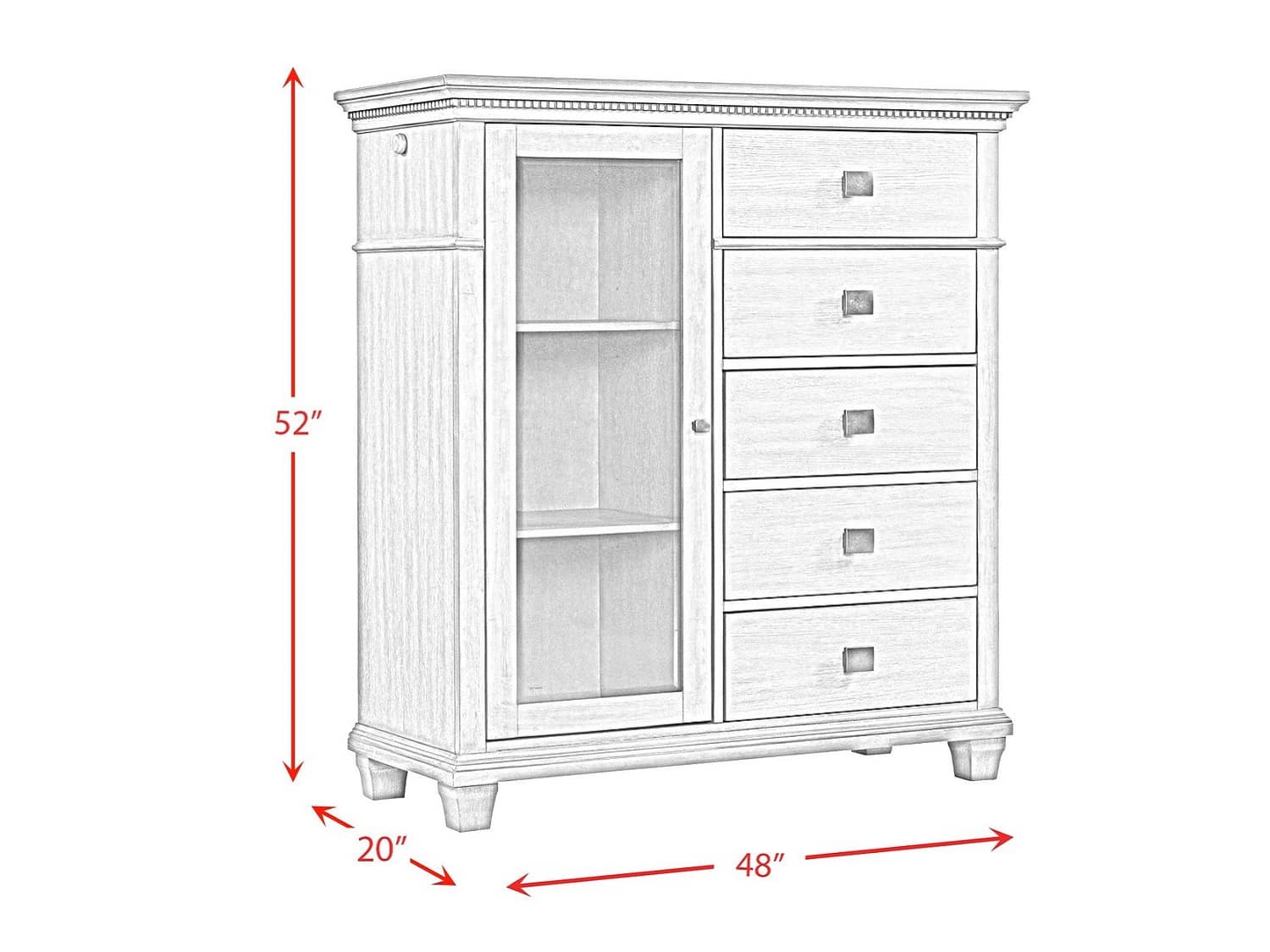 DANFORD Chest of Drawers - Dimensions