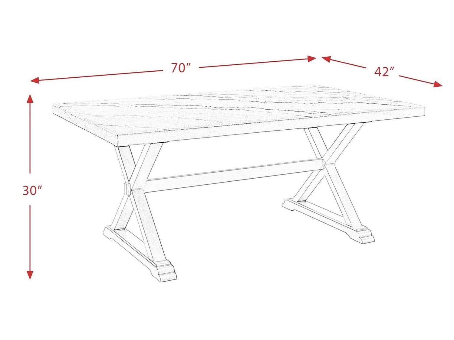 EPPINGTON Dining Table - Dimensions